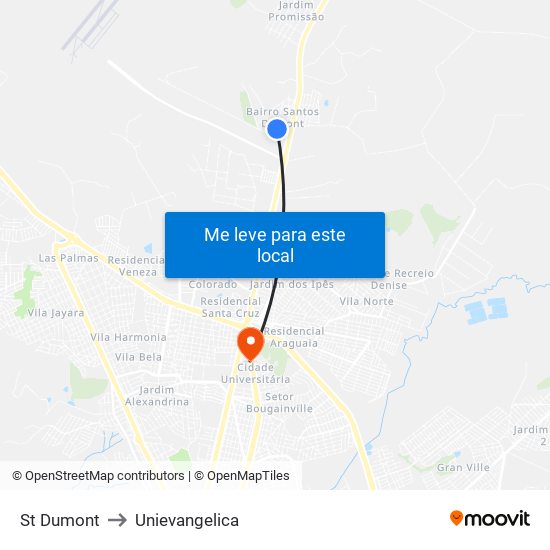 St Dumont to Unievangelica map