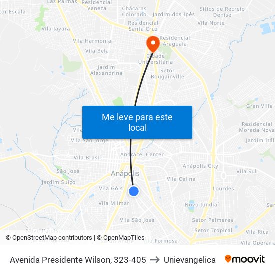 Avenida Presidente Wilson, 323-405 to Unievangelica map