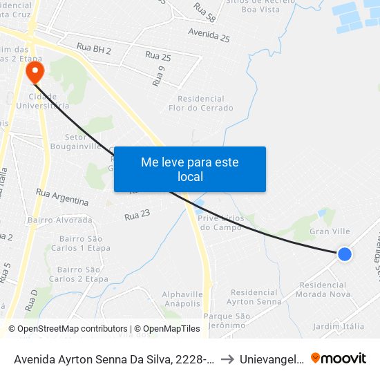 Avenida Ayrton Senna Da Silva, 2228-2242 to Unievangelica map