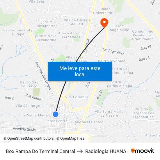 Box Rampa Do Terminal Central to Radiologia HUANA map