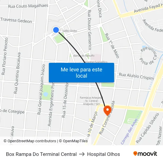 Box Rampa Do Terminal Central to Hospital Olhos map