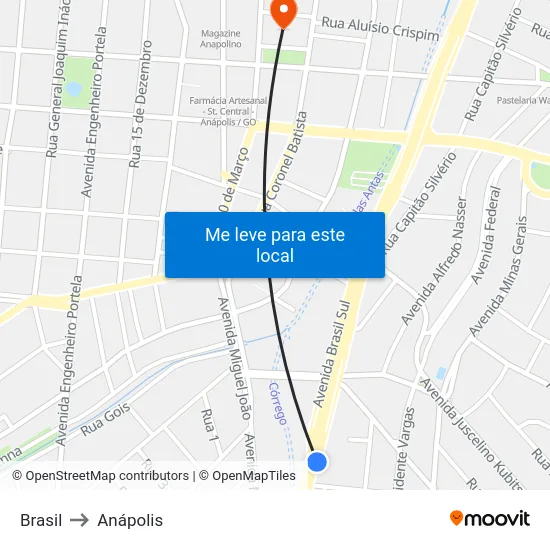 Brasil to Anápolis map