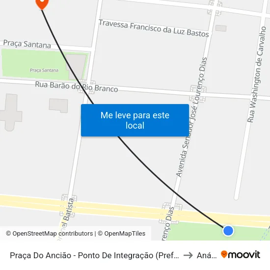 Praça Do Ancião - Ponto De Integração (Prefeitura/Câmara/Frat. Eclética) to Anápolis map