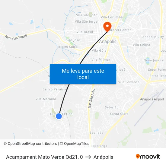 Acampament Mato Verde Qd21, 0 to Anápolis map
