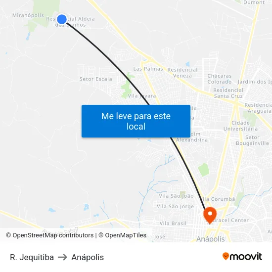 R. Jequitiba to Anápolis map