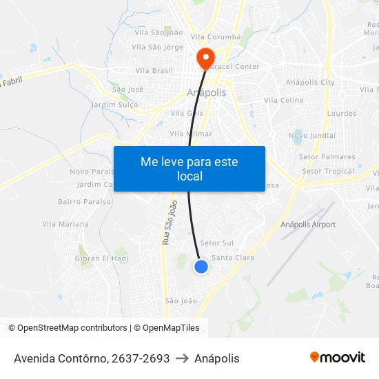 Avenida Contôrno, 2637-2693 to Anápolis map