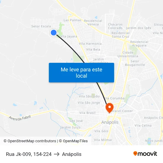 Rua Jk-009, 154-224 to Anápolis map