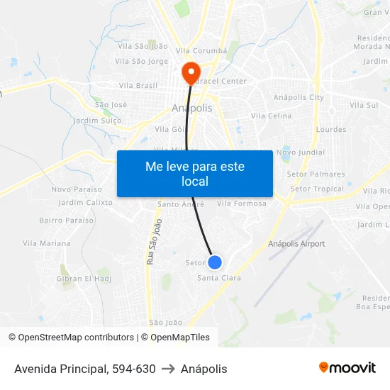 Avenida Principal, 594-630 to Anápolis map
