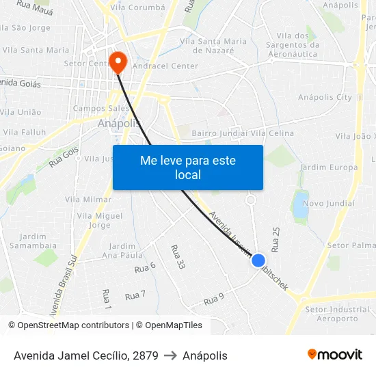 Avenida Jamel Cecílio, 2879 to Anápolis map