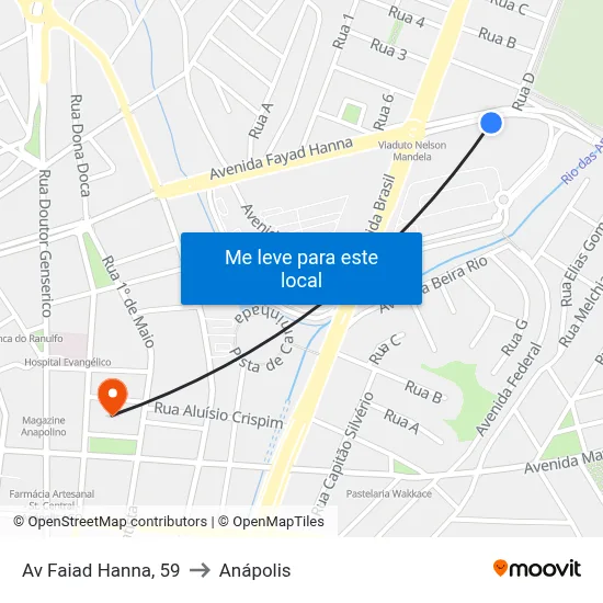 Av Faiad Hanna, 59 to Anápolis map