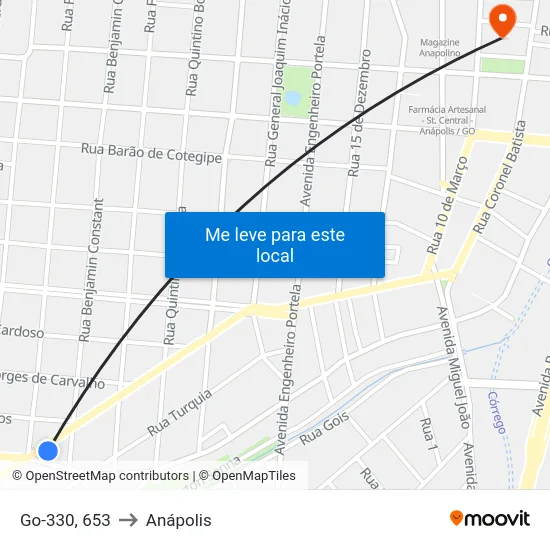 Go-330, 653 to Anápolis map