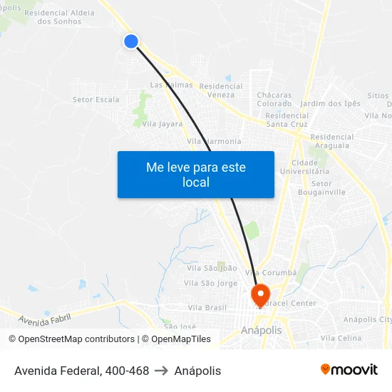 Avenida Federal, 400-468 to Anápolis map
