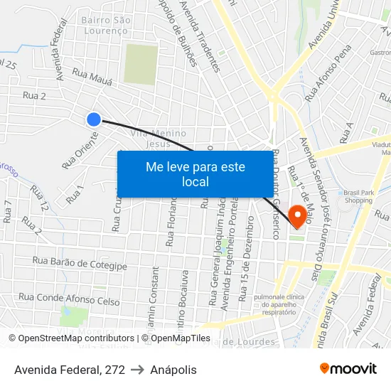 Avenida Federal, 272 to Anápolis map