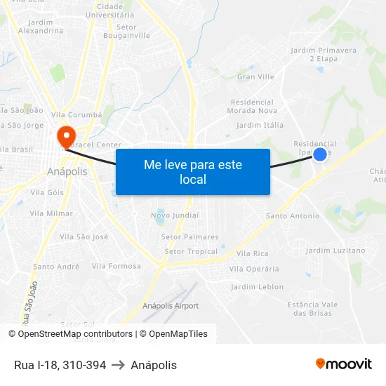 Rua I-18, 310-394 to Anápolis map