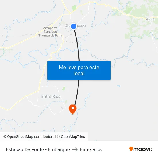 Estação Da Fonte - Embarque to Entre Rios map