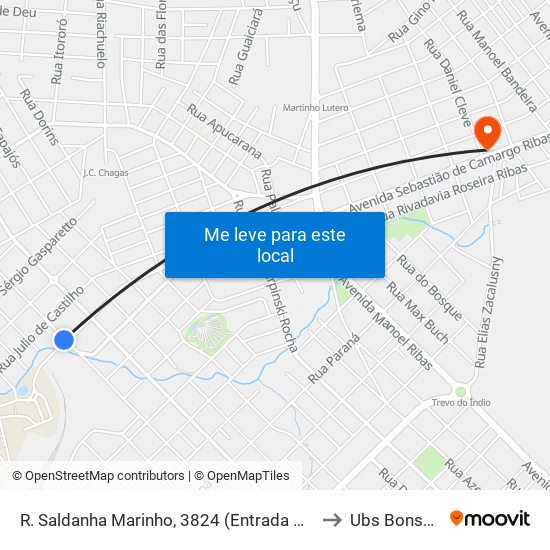 R. Saldanha Marinho, 3824 (Entrada Campus Cedeteg) to Ubs Bonsucesso map