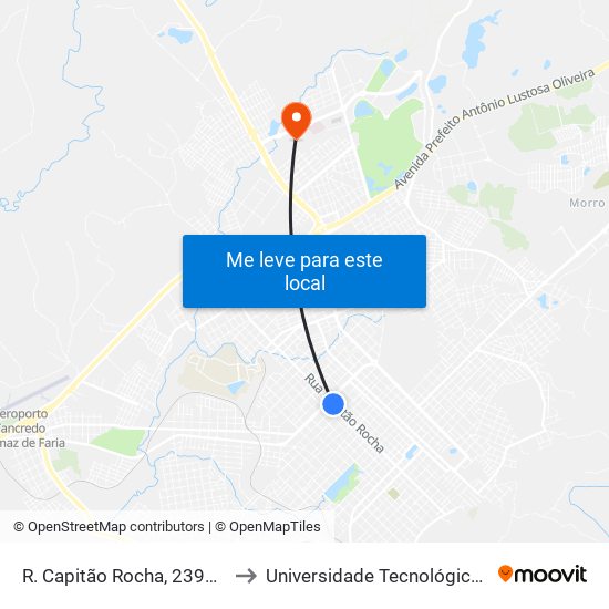 R. Capitão Rocha, 2394 (Superpão Hiper) to Universidade Tecnológica Federal Do Paraná map