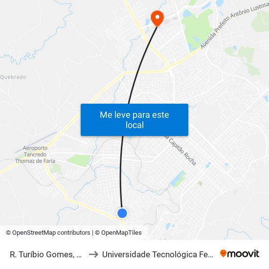 R. Turíbio Gomes, 1886-1982 to Universidade Tecnológica Federal Do Paraná map