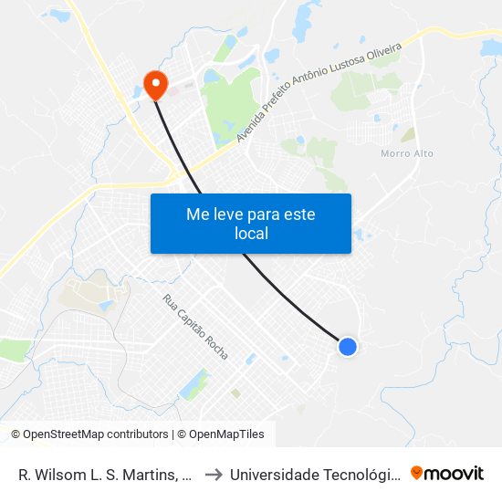 R. Wilsom L. S. Martins, 294 (Casa De Betânia) to Universidade Tecnológica Federal Do Paraná map