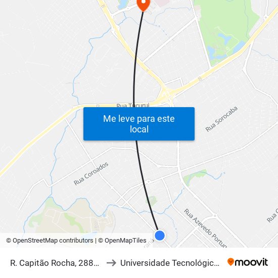 R. Capitão Rocha, 2880 (Radar 40km/H) to Universidade Tecnológica Federal Do Paraná map