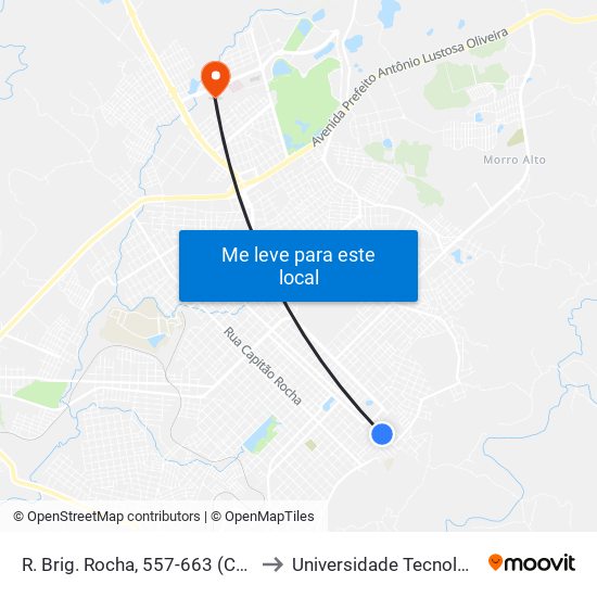 R. Brig. Rocha, 557-663 (Colégio Anna Vanda Bassara)) to Universidade Tecnológica Federal Do Paraná map