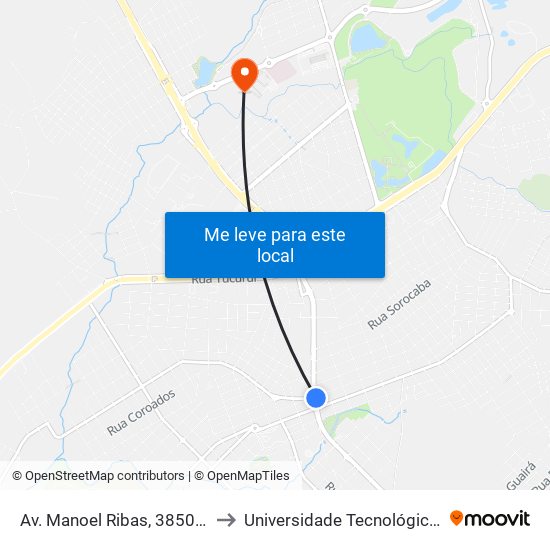 Av. Manoel Ribas, 3850 (Hotel San Marino) to Universidade Tecnológica Federal Do Paraná map
