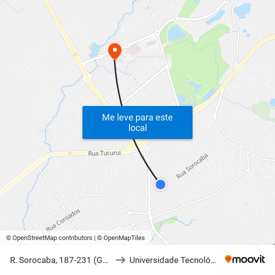 R. Sorocaba, 187-231 (Garagem Perola Do Oeste) to Universidade Tecnológica Federal Do Paraná map