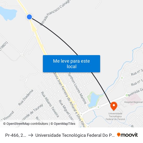 Pr-466, 258 to Universidade Tecnológica Federal Do Paraná map