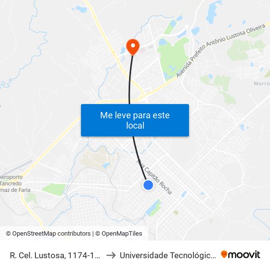 R. Cel. Lustosa, 1174-1294 (Colégio Lobo) to Universidade Tecnológica Federal Do Paraná map