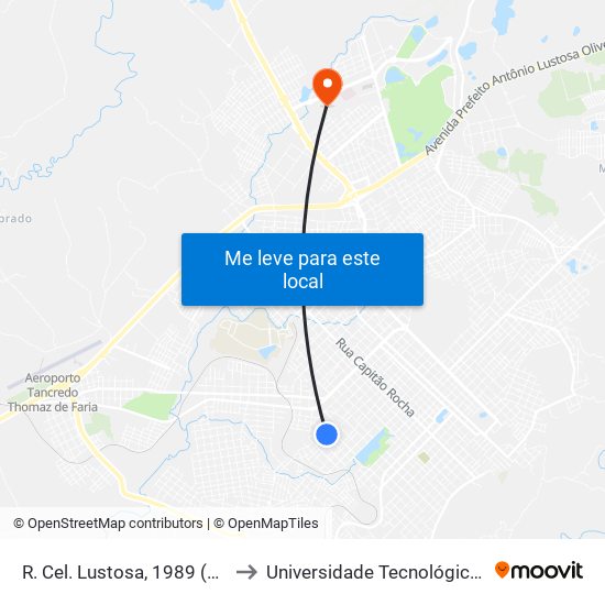 R. Cel. Lustosa, 1989 (Esc. Prof. Amarílio) to Universidade Tecnológica Federal Do Paraná map