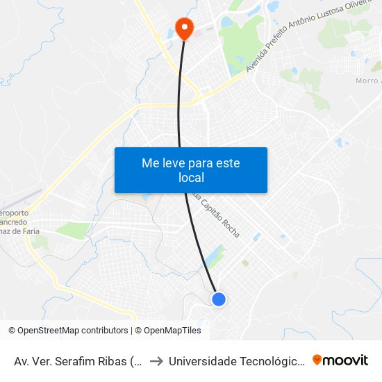 Av. Ver. Serafim Ribas (Guaíra Campestre) to Universidade Tecnológica Federal Do Paraná map