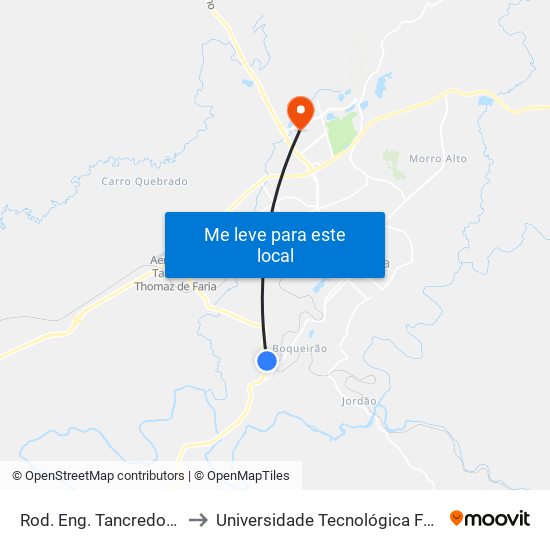 Rod. Eng. Tancredo Benghi, 425 to Universidade Tecnológica Federal Do Paraná map