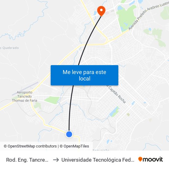Rod. Eng. Tancredo Benghi to Universidade Tecnológica Federal Do Paraná map
