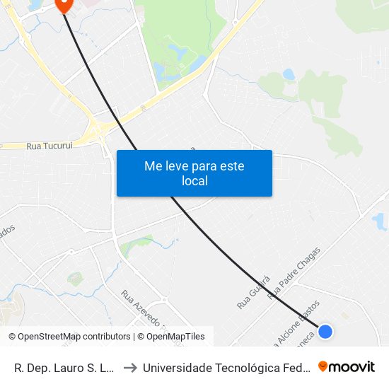 R. Dep. Lauro S. Lopes, 488 to Universidade Tecnológica Federal Do Paraná map