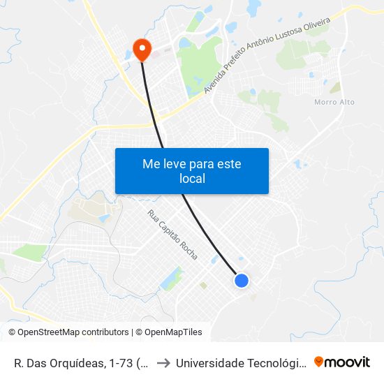 R. Das Orquídeas, 1-73 (Úrgência 24h Trianon) to Universidade Tecnológica Federal Do Paraná map