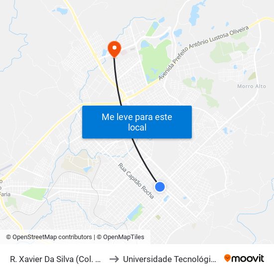 R. Xavier Da Silva (Col. Visc. De Guarapuava) to Universidade Tecnológica Federal Do Paraná map