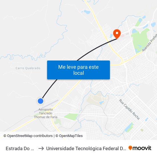 Estrada Do Lixão to Universidade Tecnológica Federal Do Paraná map