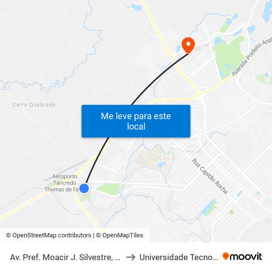 Av. Pref. Moacir J. Silvestre, 4865 (Condomínio Villagio Firenze) to Universidade Tecnológica Federal Do Paraná map