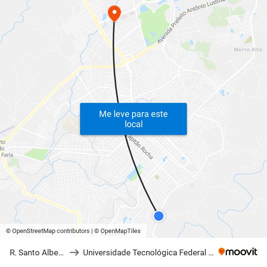 R. Santo Alberti, 52 to Universidade Tecnológica Federal Do Paraná map