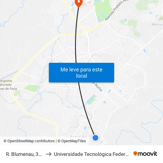 R. Blumenau, 341-411 to Universidade Tecnológica Federal Do Paraná map