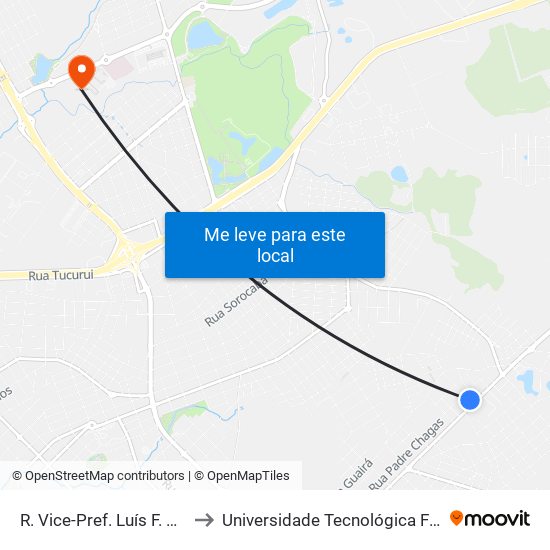 R. Vice-Pref. Luís F. Oliveira, 2-112 to Universidade Tecnológica Federal Do Paraná map
