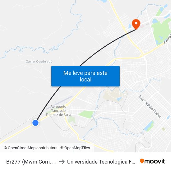 Br277 (Mwm Com. De Calcário) to Universidade Tecnológica Federal Do Paraná map