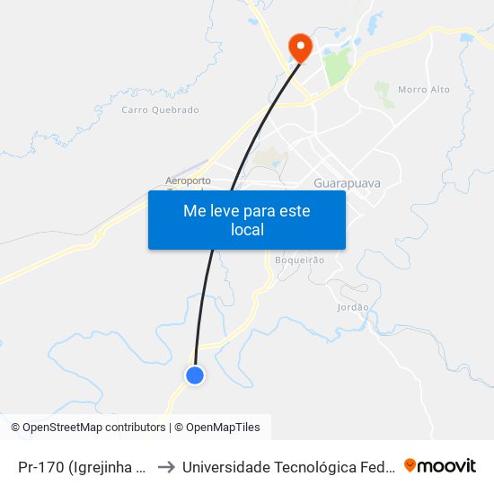 Pr-170 (Igrejinha São José) to Universidade Tecnológica Federal Do Paraná map