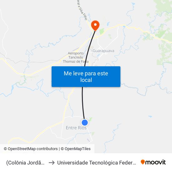 (Colônia Jordãozinho) to Universidade Tecnológica Federal Do Paraná map