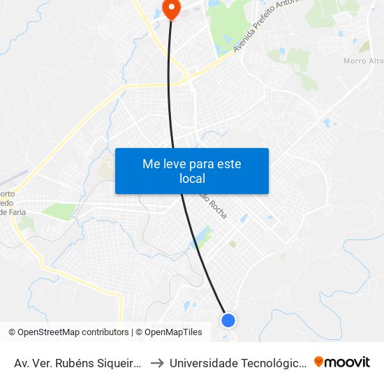 Av. Ver. Rubéns Siqueira Ribas, 3511-3679 to Universidade Tecnológica Federal Do Paraná map