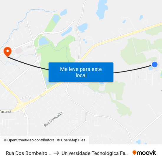 Rua Dos Bombeiros, 184-238 to Universidade Tecnológica Federal Do Paraná map