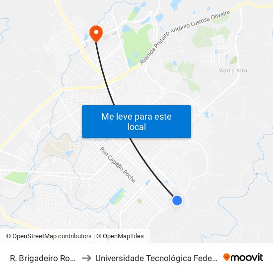 R. Brigadeiro Rocha, 416 to Universidade Tecnológica Federal Do Paraná map