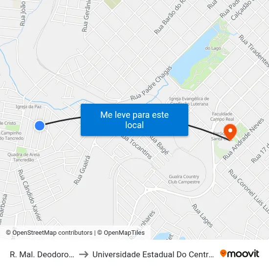 R. Mal. Deodoro, 524 to Universidade Estadual Do Centro-Oeste map