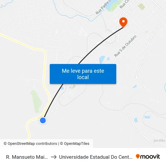 R. Mansueto Maito, 95 to Universidade Estadual Do Centro-Oeste map