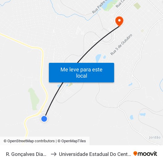 R. Gonçalves Dias, 1-83 to Universidade Estadual Do Centro-Oeste map